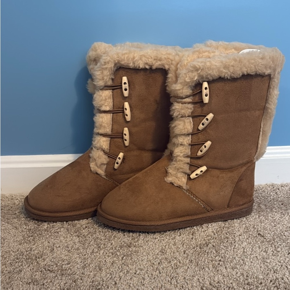 Brown Fuzzy Boots